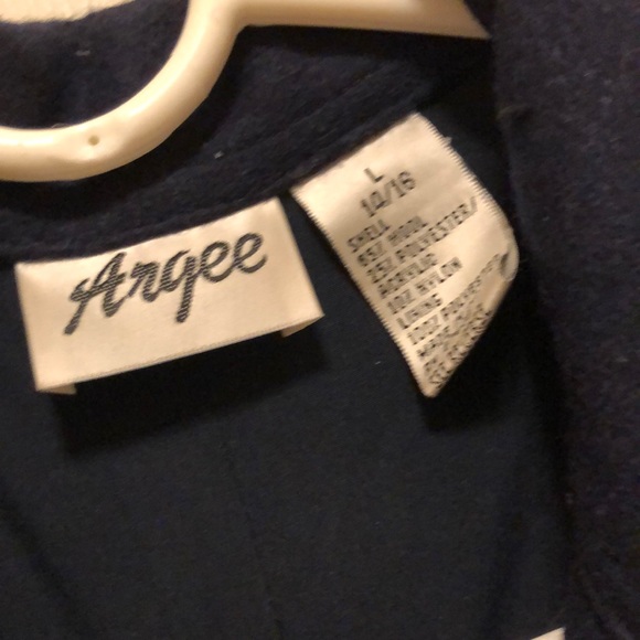 Agree navy blue wool coat short cut - Picture 2 of 4